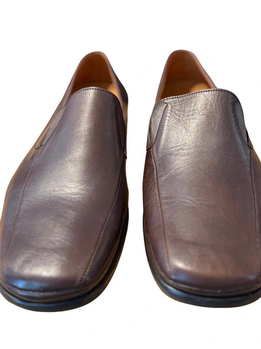 Size 12 Imac Men's Italian Leather Loafers - Dark Brown